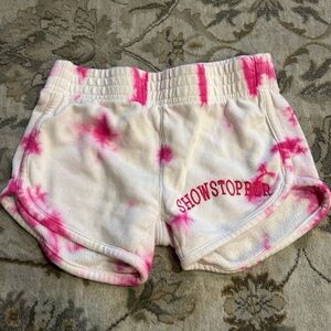 2 shorts and 1 sweatpants Pink&White,Tie-Dye rainbow,dark grey sweatpants